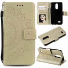 For LG K4 (2017) (US Version) Totem Flower Embossed Horizontal Flip TPU + PU Leather Case with Holder & Card Slots & Wallet(Gold) - 1