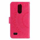 For LG K4 (2017) (US Version) Totem Flower Embossed Horizontal Flip TPU + PU Leather Case with Holder & Card Slots & Wallet(Red) - 3