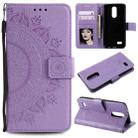 For LG K4 (2017) (US Version) Totem Flower Embossed Horizontal Flip TPU + PU Leather Case with Holder & Card Slots & Wallet(Purple) - 1