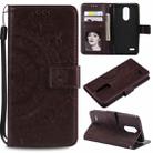 For LG K8 (2017) (EU Version) Totem Flower Embossed Horizontal Flip TPU + PU Leather Case with Holder & Card Slots & Wallet(Brown) - 1