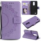 For LG K8 (2017) (EU Version) Totem Flower Embossed Horizontal Flip TPU + PU Leather Case with Holder & Card Slots & Wallet(Purple) - 1