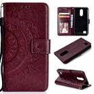 For LG K10 (2017) (EU / US Version)  Totem Flower Embossed Horizontal Flip TPU + PU Leather Case with Holder & Card Slots & Wallet(Brown) - 1