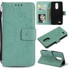 For LG K10 (2018) Totem Flower Embossed Horizontal Flip TPU + PU Leather Case with Holder & Card Slots & Wallet(Green) - 1