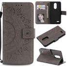 For LG K10 (2018) Totem Flower Embossed Horizontal Flip TPU + PU Leather Case with Holder & Card Slots & Wallet(Grey) - 1