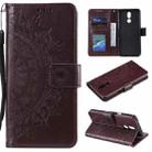 For LG K40 Totem Flower Embossed Horizontal Flip TPU + PU Leather Case with Holder & Card Slots & Wallet(Brown) - 1