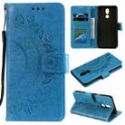 For LG K40 Totem Flower Embossed Horizontal Flip TPU + PU Leather Case with Holder & Card Slots & Wallet(Blue) - 1
