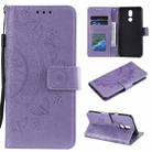 For LG K40 Totem Flower Embossed Horizontal Flip TPU + PU Leather Case with Holder & Card Slots & Wallet(Purple) - 1