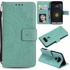 For LG K50 / Q60 Totem Flower Embossed Horizontal Flip TPU + PU Leather Case with Holder & Card Slots & Wallet(Green) - 1