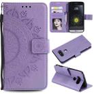 For LG K50 / Q60 Totem Flower Embossed Horizontal Flip TPU + PU Leather Case with Holder & Card Slots & Wallet(Purple) - 1