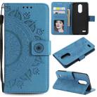 For LG X210 Totem Flower Embossed Horizontal Flip TPU + PU Leather Case with Holder & Card Slots & Wallet(Blue) - 1