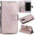 For LG X210 Totem Flower Embossed Horizontal Flip TPU + PU Leather Case with Holder & Card Slots & Wallet(Rose Gold) - 1