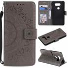 For LG V30 Totem Flower Embossed Horizontal Flip TPU + PU Leather Case with Holder & Card Slots & Wallet(Grey) - 1