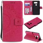 For LG V30 Totem Flower Embossed Horizontal Flip TPU + PU Leather Case with Holder & Card Slots & Wallet(Red) - 1