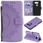 For LG V30 Totem Flower Embossed Horizontal Flip TPU + PU Leather Case with Holder & Card Slots & Wallet(Purple) - 1