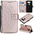 For LG V30 Totem Flower Embossed Horizontal Flip TPU + PU Leather Case with Holder & Card Slots & Wallet(Rose Gold) - 1