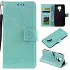 For Huawei Mate 30 Lite Totem Flower Embossed Horizontal Flip TPU + PU Leather Case with Holder & Card Slots & Wallet(Green) - 1