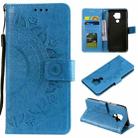 For Huawei Mate 30 Lite Totem Flower Embossed Horizontal Flip TPU + PU Leather Case with Holder & Card Slots & Wallet(Blue) - 1