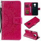 For Huawei Mate 30 Lite Totem Flower Embossed Horizontal Flip TPU + PU Leather Case with Holder & Card Slots & Wallet(Red) - 1