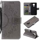 For Huawei Mate 30 Lite Totem Flower Embossed Horizontal Flip TPU + PU Leather Case with Holder & Card Slots & Wallet(Grey) - 1