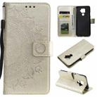 For Huawei Mate 30 Lite Totem Flower Embossed Horizontal Flip TPU + PU Leather Case with Holder & Card Slots & Wallet(Gold) - 1