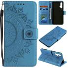 For Huawei nova 5 Totem Flower Embossed Horizontal Flip TPU + PU Leather Case with Holder & Card Slots & Wallet(Blue) - 1