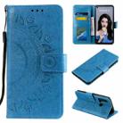 For Huawei P20 Lite (2019) Totem Flower Embossed Horizontal Flip TPU + PU Leather Case with Holder & Card Slots & Wallet(Blue) - 1