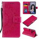 For Huawei P20 Lite (2019) Totem Flower Embossed Horizontal Flip TPU + PU Leather Case with Holder & Card Slots & Wallet(Red) - 1