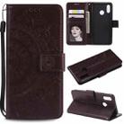 For Huawei P20 Lite Totem Flower Embossed Horizontal Flip TPU + PU Leather Case with Holder & Card Slots & Wallet(Brown) - 1