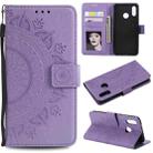 For Huawei P20 Lite Totem Flower Embossed Horizontal Flip TPU + PU Leather Case with Holder & Card Slots & Wallet(Purple) - 1