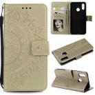 For Huawei P20 Lite Totem Flower Embossed Horizontal Flip TPU + PU Leather Case with Holder & Card Slots & Wallet(Gold) - 1