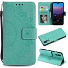 For Huawei P20 Totem Flower Embossed Horizontal Flip TPU + PU Leather Case with Holder & Card Slots & Wallet(Green) - 1