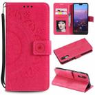 For Huawei P20 Totem Flower Embossed Horizontal Flip TPU + PU Leather Case with Holder & Card Slots & Wallet(Red) - 1