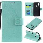 For Huawei Y6 (2019) Totem Flower Embossed Horizontal Flip TPU + PU Leather Case with Holder & Card Slots & Wallet(Green) - 1