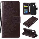 For Huawei Y6 (2019) Totem Flower Embossed Horizontal Flip TPU + PU Leather Case with Holder & Card Slots & Wallet(Brown) - 1