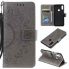 For Huawei Y6 (2019) Totem Flower Embossed Horizontal Flip TPU + PU Leather Case with Holder & Card Slots & Wallet(Grey) - 1