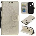 For Huawei Y6 (2019) Totem Flower Embossed Horizontal Flip TPU + PU Leather Case with Holder & Card Slots & Wallet(Gold) - 1