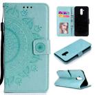 For Huawei Mate 20 Lite Totem Flower Embossed Horizontal Flip TPU + PU Leather Case with Holder & Card Slots & Wallet(Green) - 1