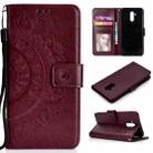 For Huawei Mate 20 Lite Totem Flower Embossed Horizontal Flip TPU + PU Leather Case with Holder & Card Slots & Wallet(Brown) - 1