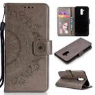 For Huawei Mate 20 Lite Totem Flower Embossed Horizontal Flip TPU + PU Leather Case with Holder & Card Slots & Wallet(Grey) - 1