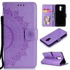 For Huawei Mate 20 Lite Totem Flower Embossed Horizontal Flip TPU + PU Leather Case with Holder & Card Slots & Wallet(Purple) - 1