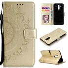 For Huawei Mate 20 Lite Totem Flower Embossed Horizontal Flip TPU + PU Leather Case with Holder & Card Slots & Wallet(Gold) - 1