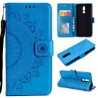 For Huawei Mate 10 Lite Totem Flower Embossed Horizontal Flip TPU + PU Leather Case with Holder & Card Slots & Wallet(Blue) - 1