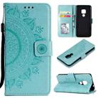 For Huawei Mate 20 Totem Flower Embossed Horizontal Flip TPU + PU Leather Case with Holder & Card Slots & Wallet(Green) - 1