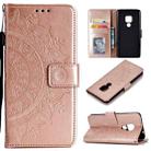 For Huawei Mate 20 Totem Flower Embossed Horizontal Flip TPU + PU Leather Case with Holder & Card Slots & Wallet(Rose Gold) - 1