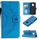 For Huawei Mate 20 Pro Totem Flower Embossed Horizontal Flip TPU + PU Leather Case with Holder & Card Slots & Wallet(Blue) - 1