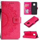 For Huawei Mate 20 Pro Totem Flower Embossed Horizontal Flip TPU + PU Leather Case with Holder & Card Slots & Wallet(Red) - 1