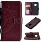 For Huawei Mate 20 Pro Totem Flower Embossed Horizontal Flip TPU + PU Leather Case with Holder & Card Slots & Wallet(Brown) - 1