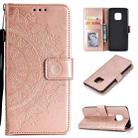 For Huawei Mate 20 Pro Totem Flower Embossed Horizontal Flip TPU + PU Leather Case with Holder & Card Slots & Wallet(Rose Gold) - 1