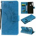 For Huawei P smart Z Totem Flower Embossed Horizontal Flip TPU + PU Leather Case with Holder & Card Slots & Wallet(Blue) - 1