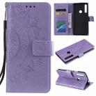 For Huawei P smart Z Totem Flower Embossed Horizontal Flip TPU + PU Leather Case with Holder & Card Slots & Wallet(Purple) - 1